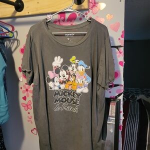 Disney Gray Short Sleeve Tee with Cartoon Characters